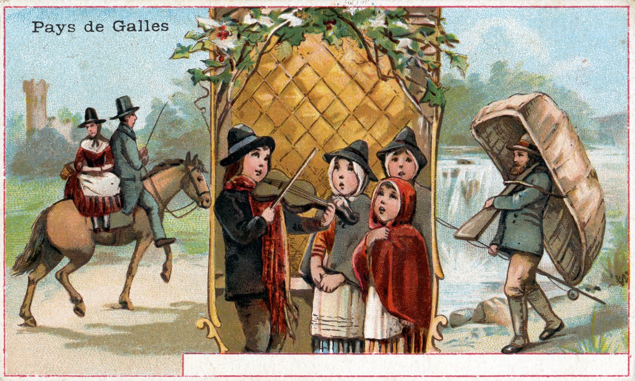 Galler, Galler yaşamının tasvirleriyle Chicorée à la Bergère içeceği için bir promosyon kartı, 1890 dolayları (ayrıca bkz. 488432) by French School