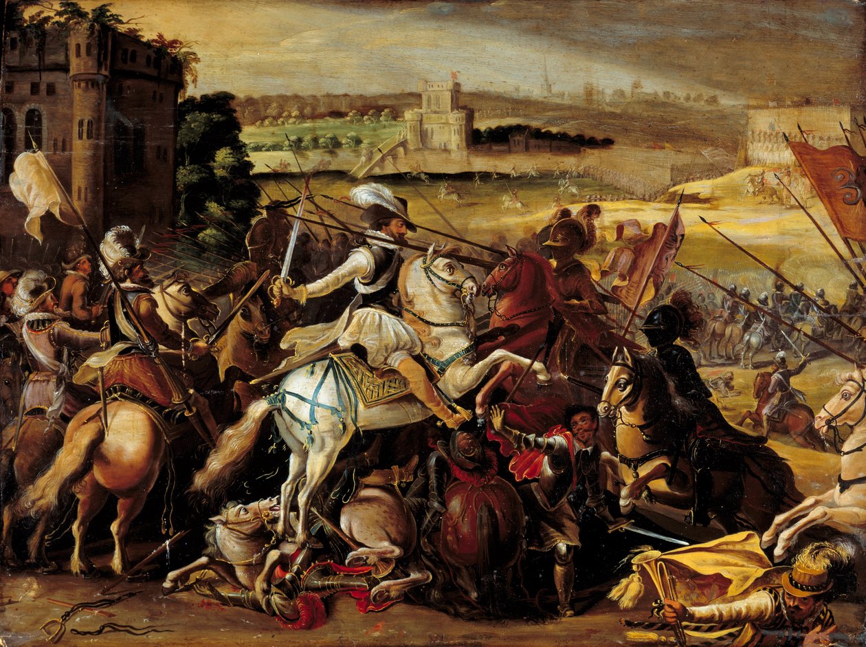 Din savaşı: “” IV. Henri, Arques Muharebesi'nde (21 Eylül) by French School