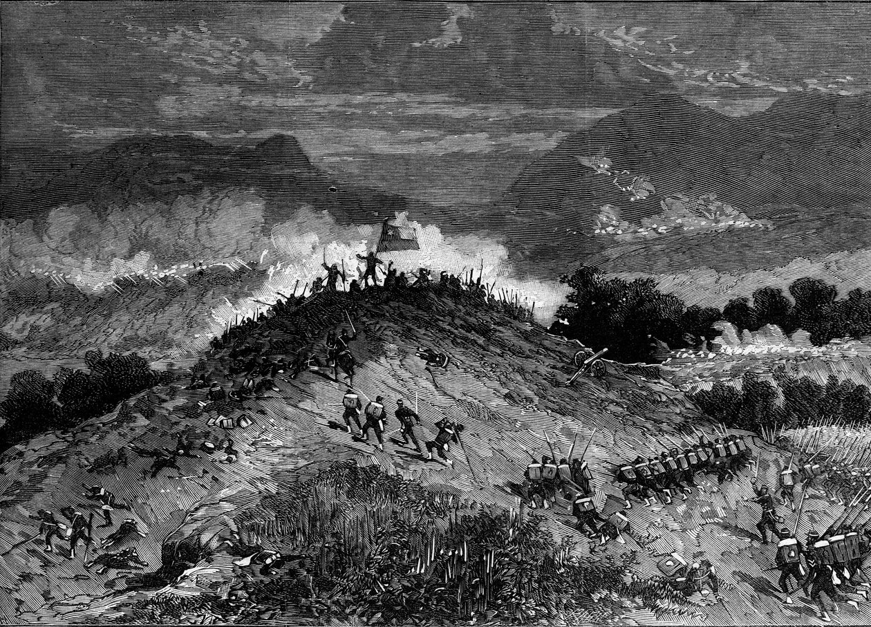 Pasifik Savaşı (1879-1884) Peru ile Bolivya ve Şili arasında - Los Angeles Savaşı - 22 Mart by French School
