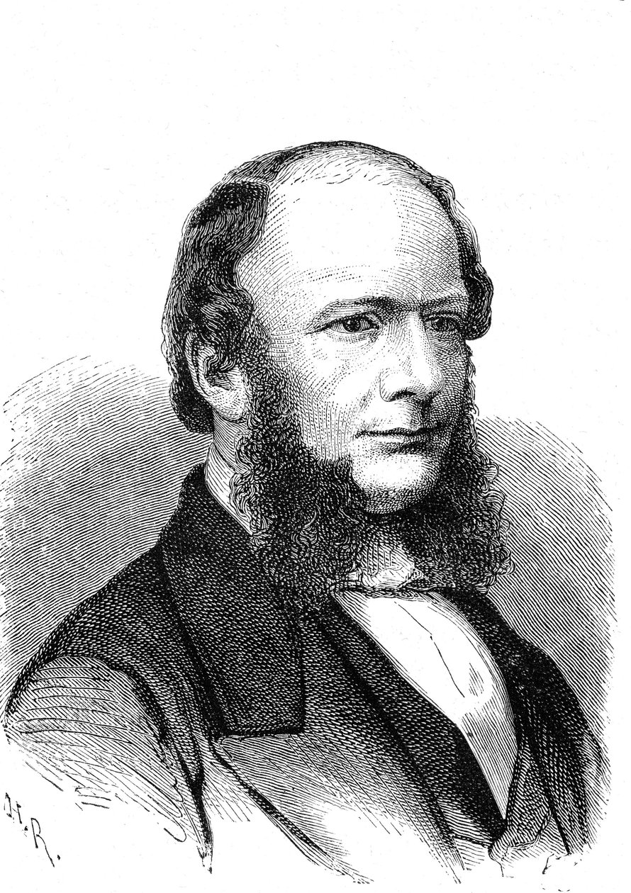 Werner Von SIEMENS (1816-1892), Alman mucit ve sanayici (elektrikli telgraf). Gravür 1868 by French School