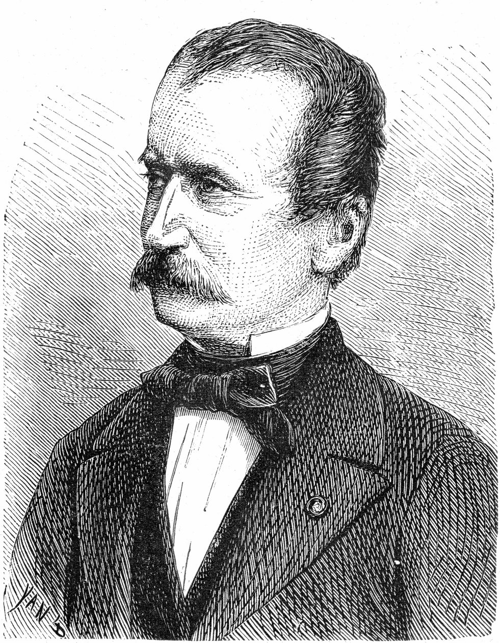 Wilhelm von Engerth (1814-1884) Avusturyalı mühendis (motor), gravür by French School