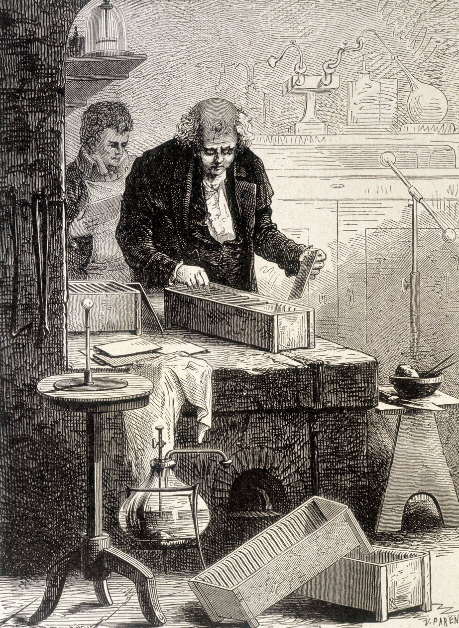 William Cruickshank oluklar yığınını oluşturdu - “” Album of Science; ünlü bilim adamları; Büyük Keşifler””” 1896. by French School