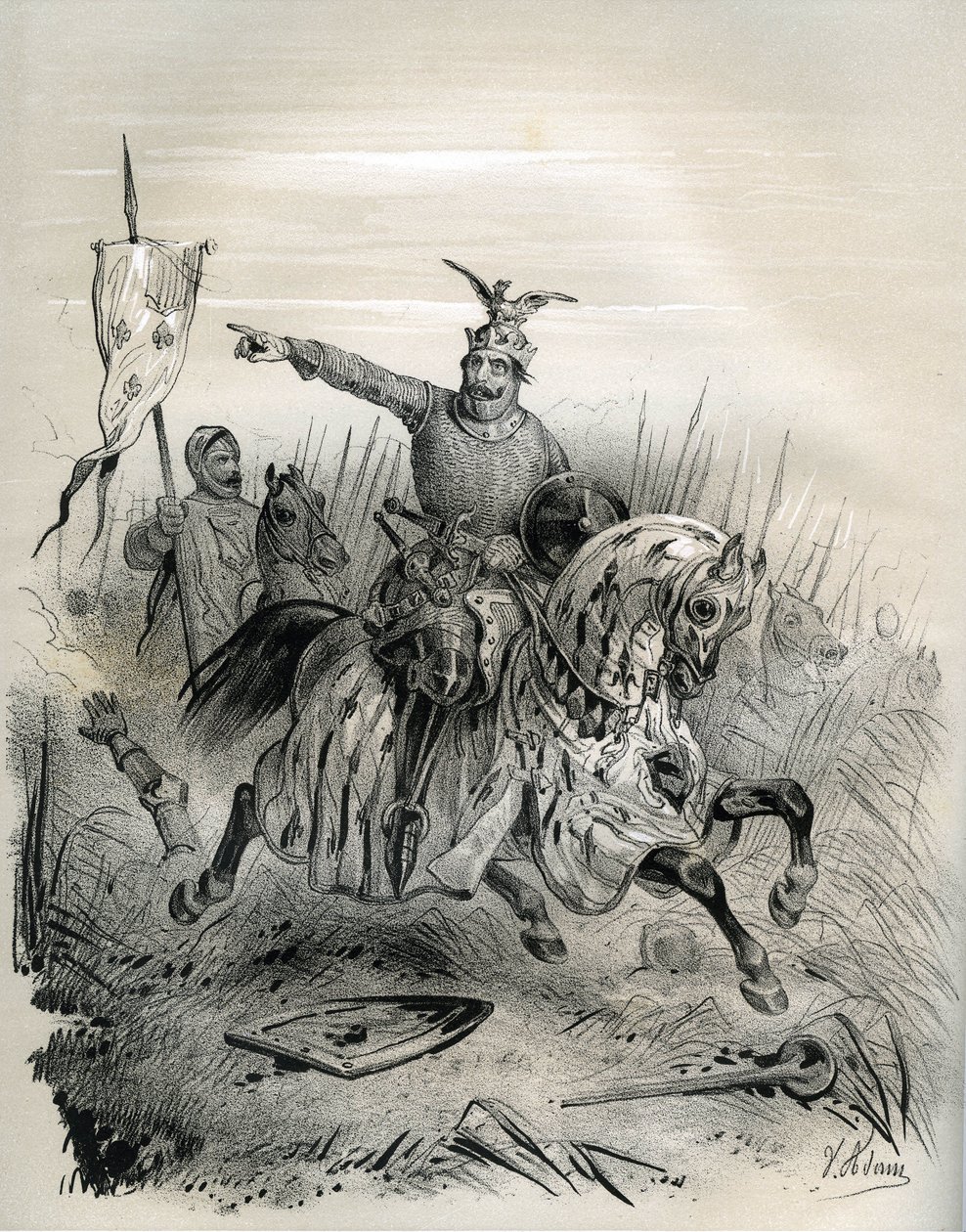 Temmuz 1087'de Mantes'e yapılan saldırı ve ele geçirme sırasında Fatih William, 'Orta Çağ'da Fransa'dan bir resim (gravür) by French School
