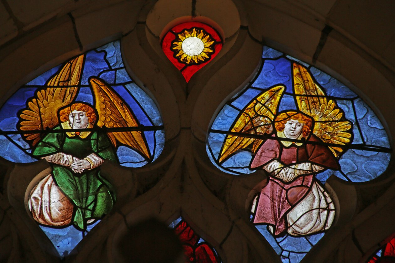 Melekleri gösteren pencere (vitray) by French School