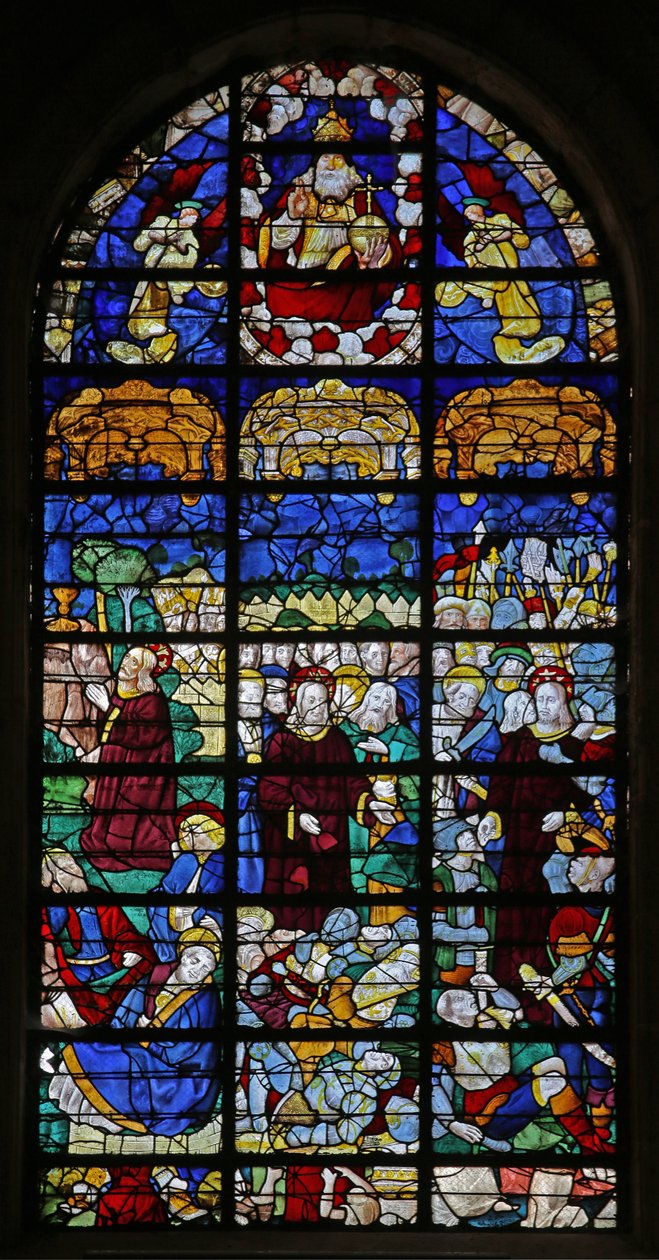 Tutku Sahnelerini gösteren pencere (vitray) by French School