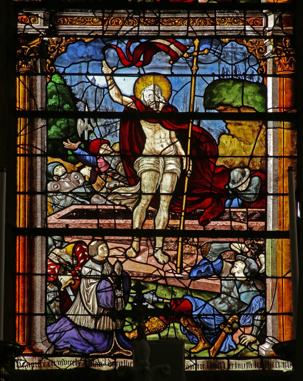 Dirilişi gösteren pencere (vitray) by French School