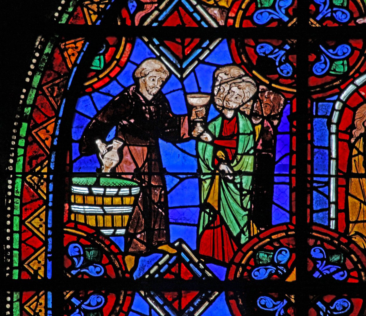 Şarap dağıtılan St Julian of Brioude