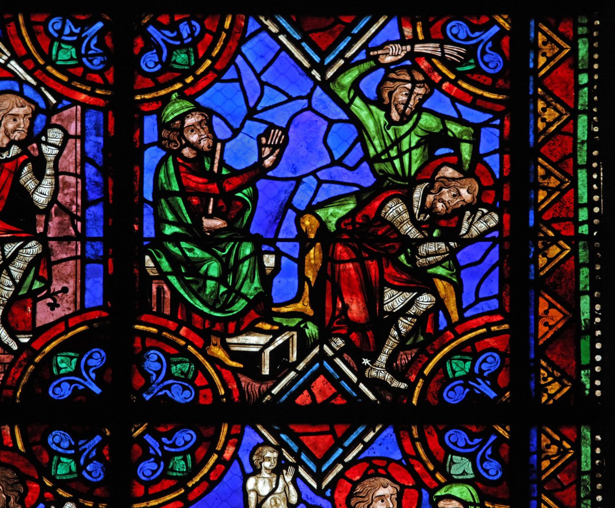 St Julian of Brioude hikayesini gösteren w06 penceresi - Diocletianus zulmü sırasında ölen Julien