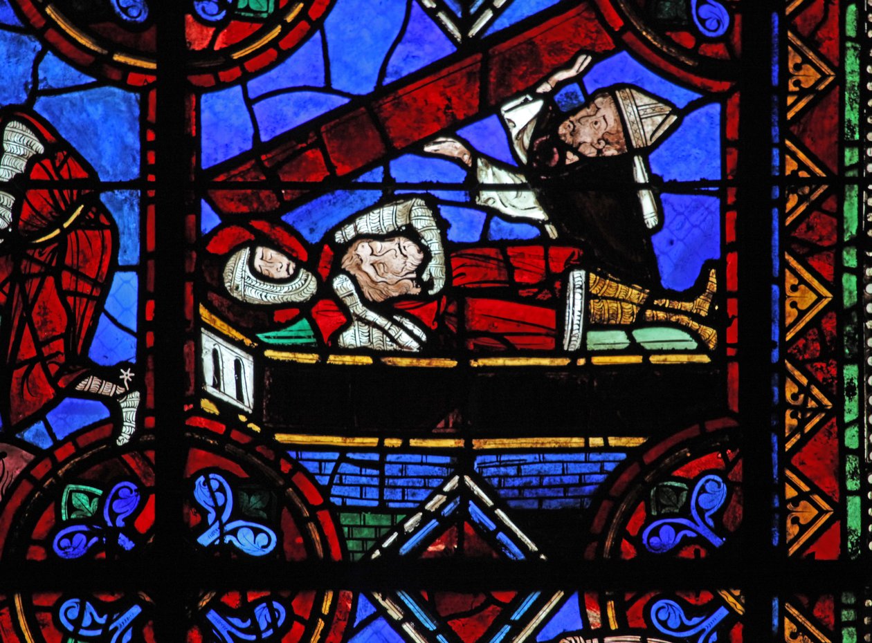 St Julian of Brioude hikayesini gösteren w06 penceresi - Diocletianus zulmü sırasında ölen Julien