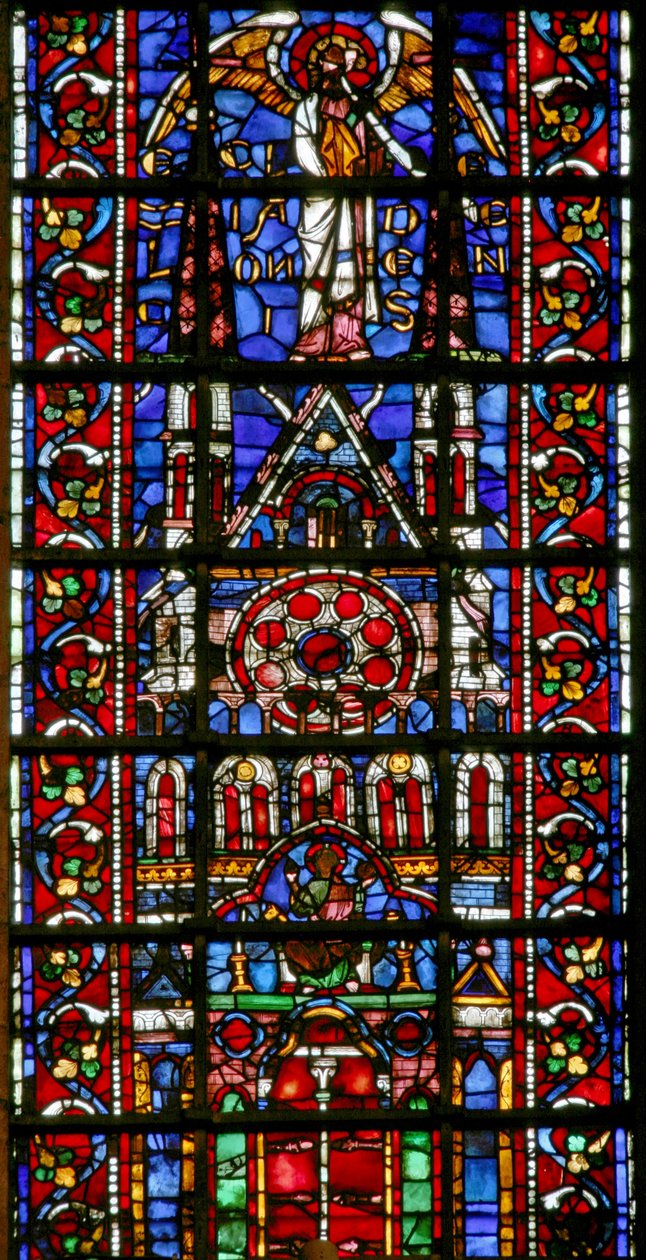 Laon kilise katedralini gösteren w101 penceresi by French School