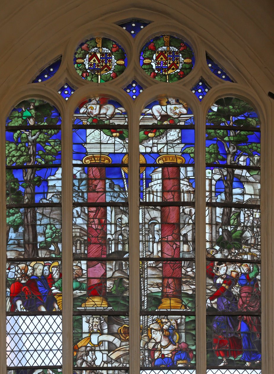 Mimari kalıntıları gösteren pencere w109 by French School