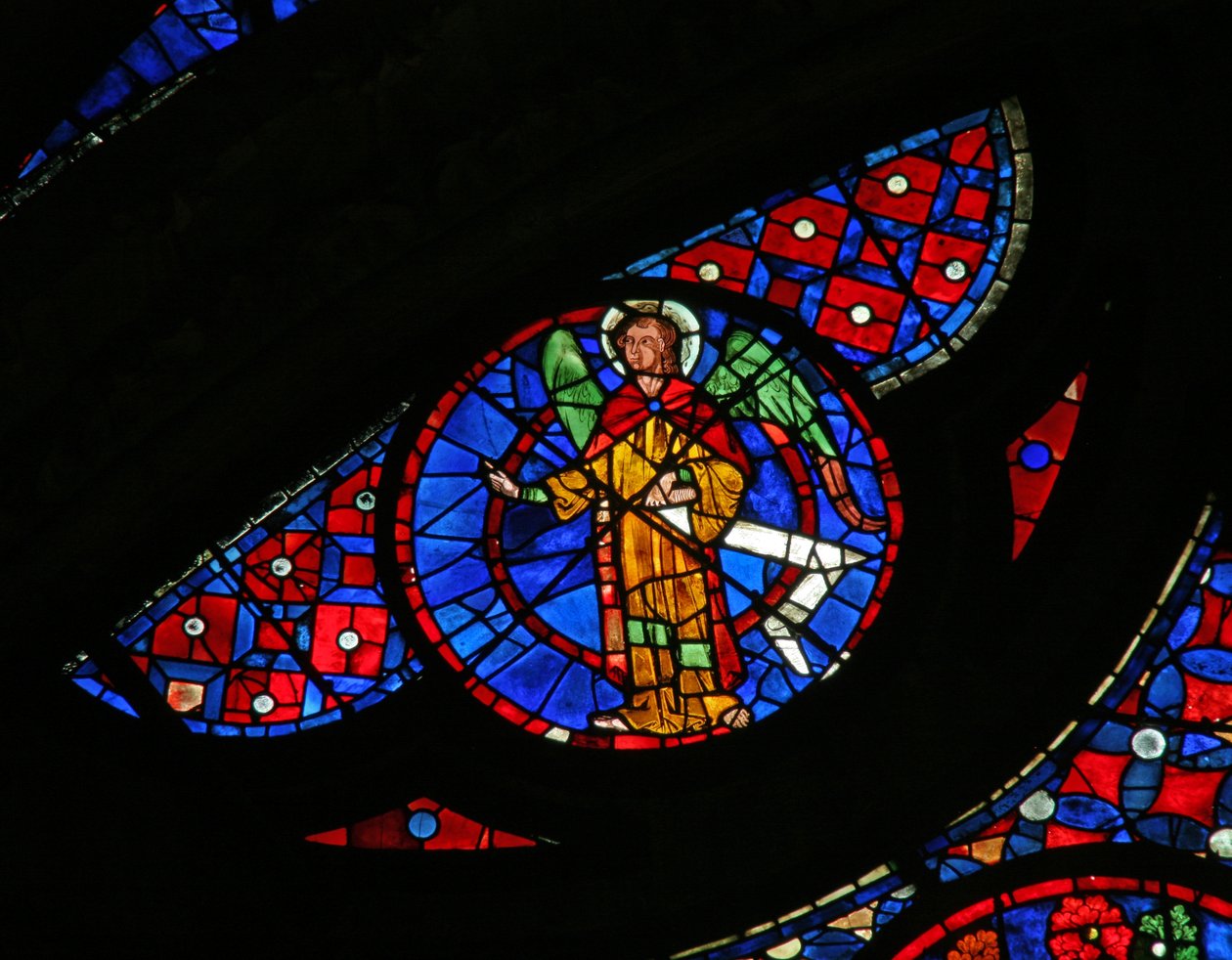 Bir meleği betimleyen w115 penceresi by French School