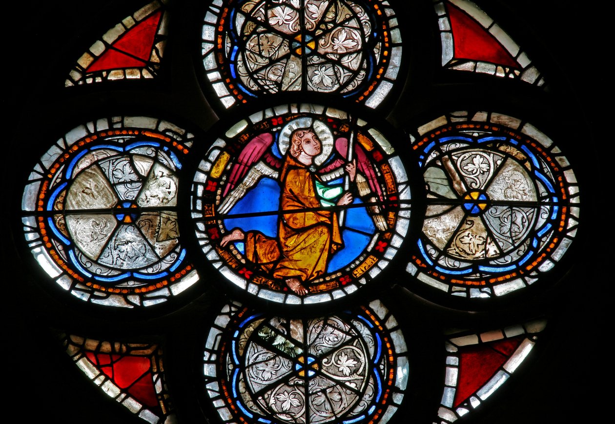 Bir meleği betimleyen w11 penceresi by French School