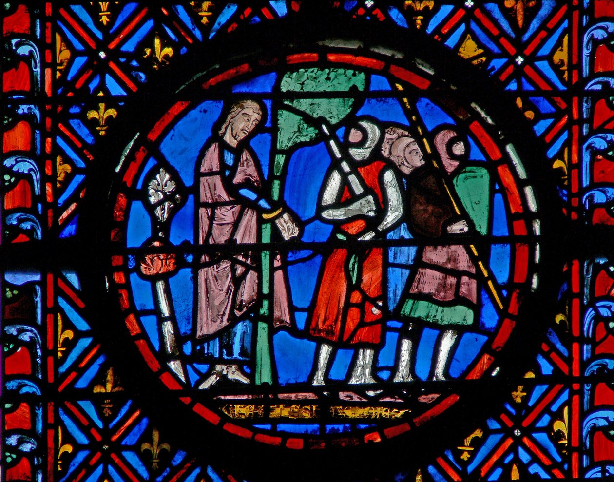 Pencere w12 Achior bir ağaca bağlı Judith VI 8-9 by French School