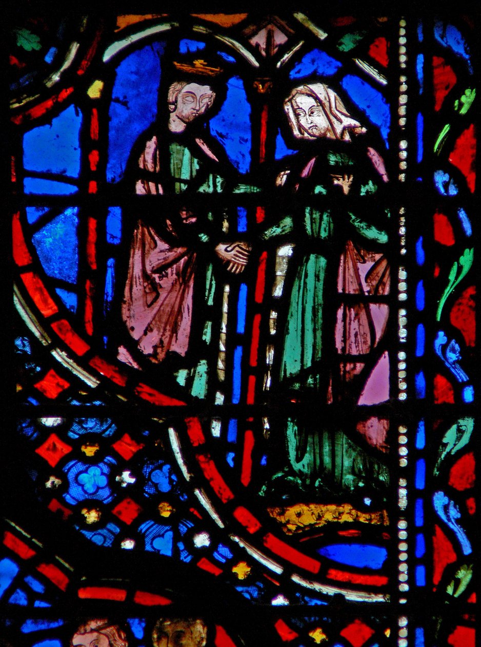 Pencere w14 David, Abigail I Sam XXV 42 ile evlenir by French School