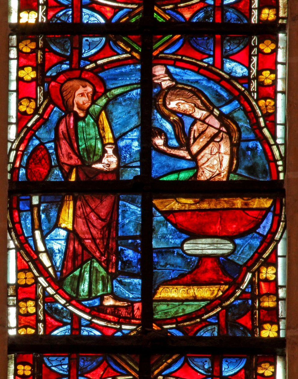 St James vaftizini gösteren w210 penceresi by French School