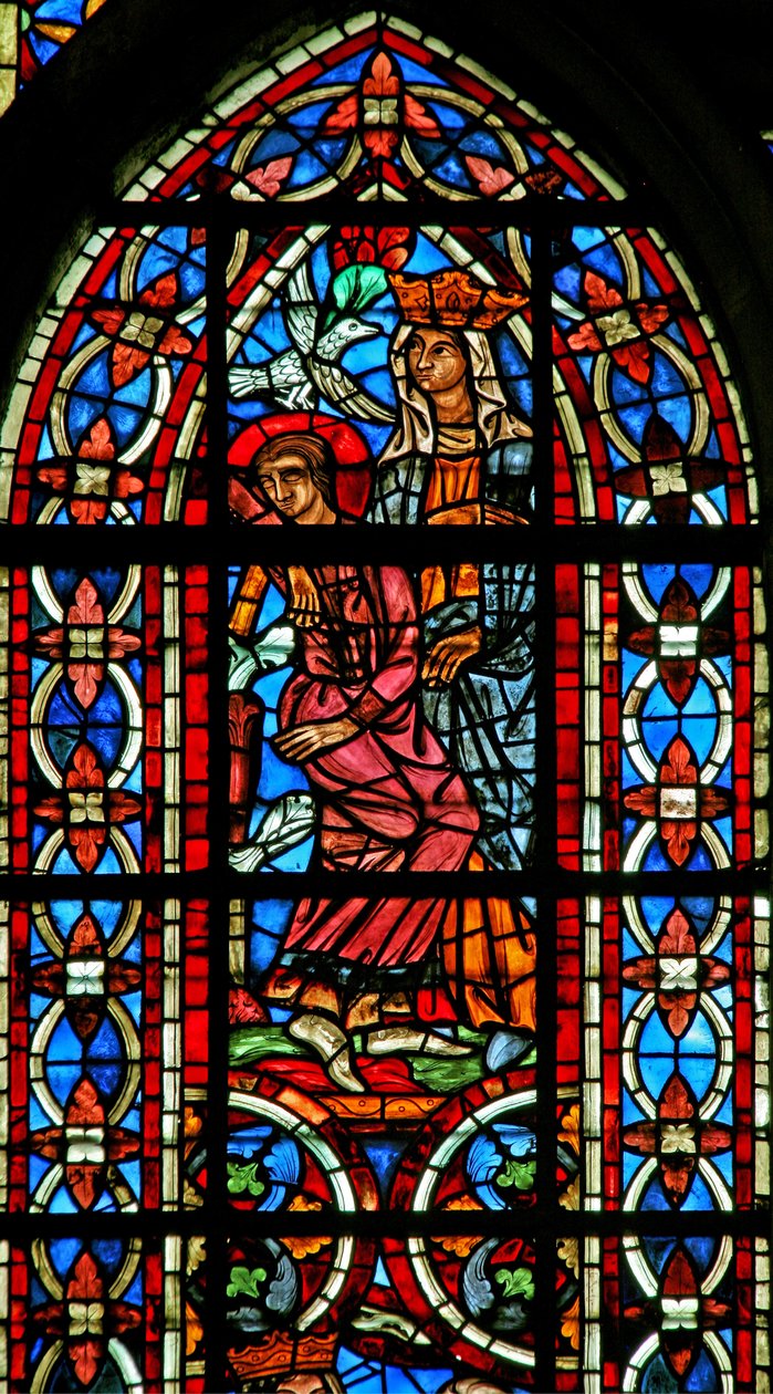 St Helen rüyalarını gösteren w211 penceresi (vitray) by French School