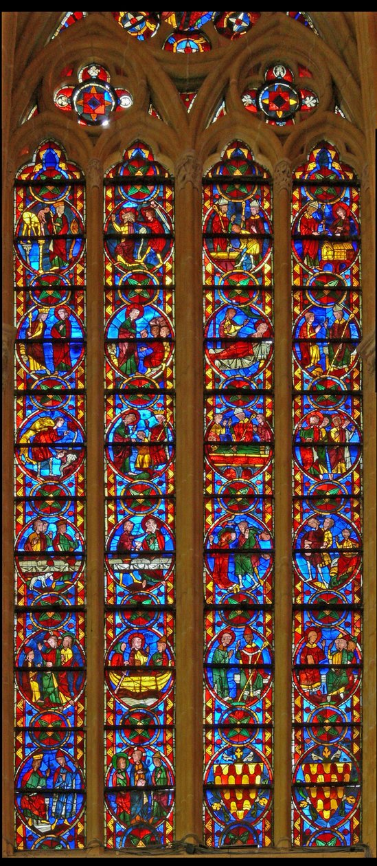 St Thomas ve St Stephen penceresini gösteren w213 penceresi by French School