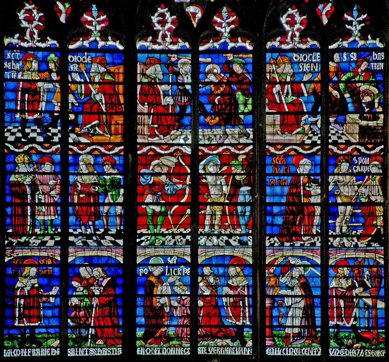 St Sebastian penceresini gösteren w233 penceresi by French School