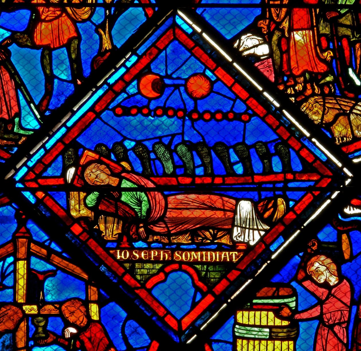 Joseph rüyalarını gösteren w24 penceresi by French School