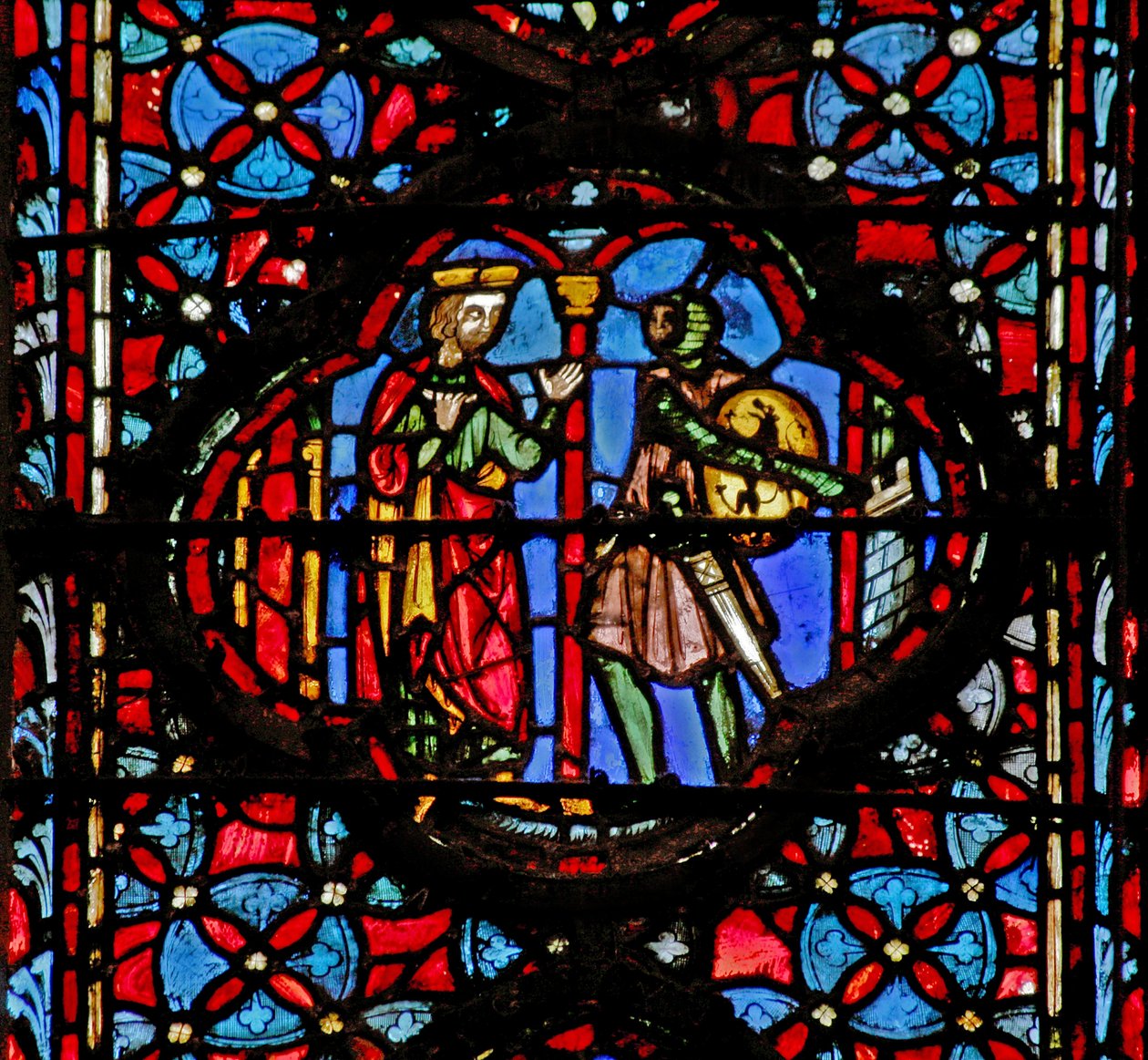 Pencere w4 Joshua, Gibeonlular Josh IX 6-8 ile tanışıyor by French School