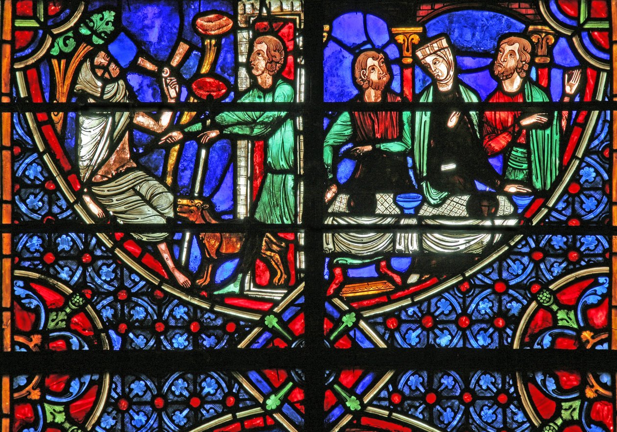 Dalışlar ve Lazarus Meselini gösteren w4 penceresi by French School