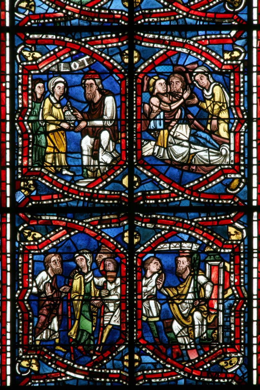Tasarımın bir detayını gösteren pencere w5-R (vitray) by French School
