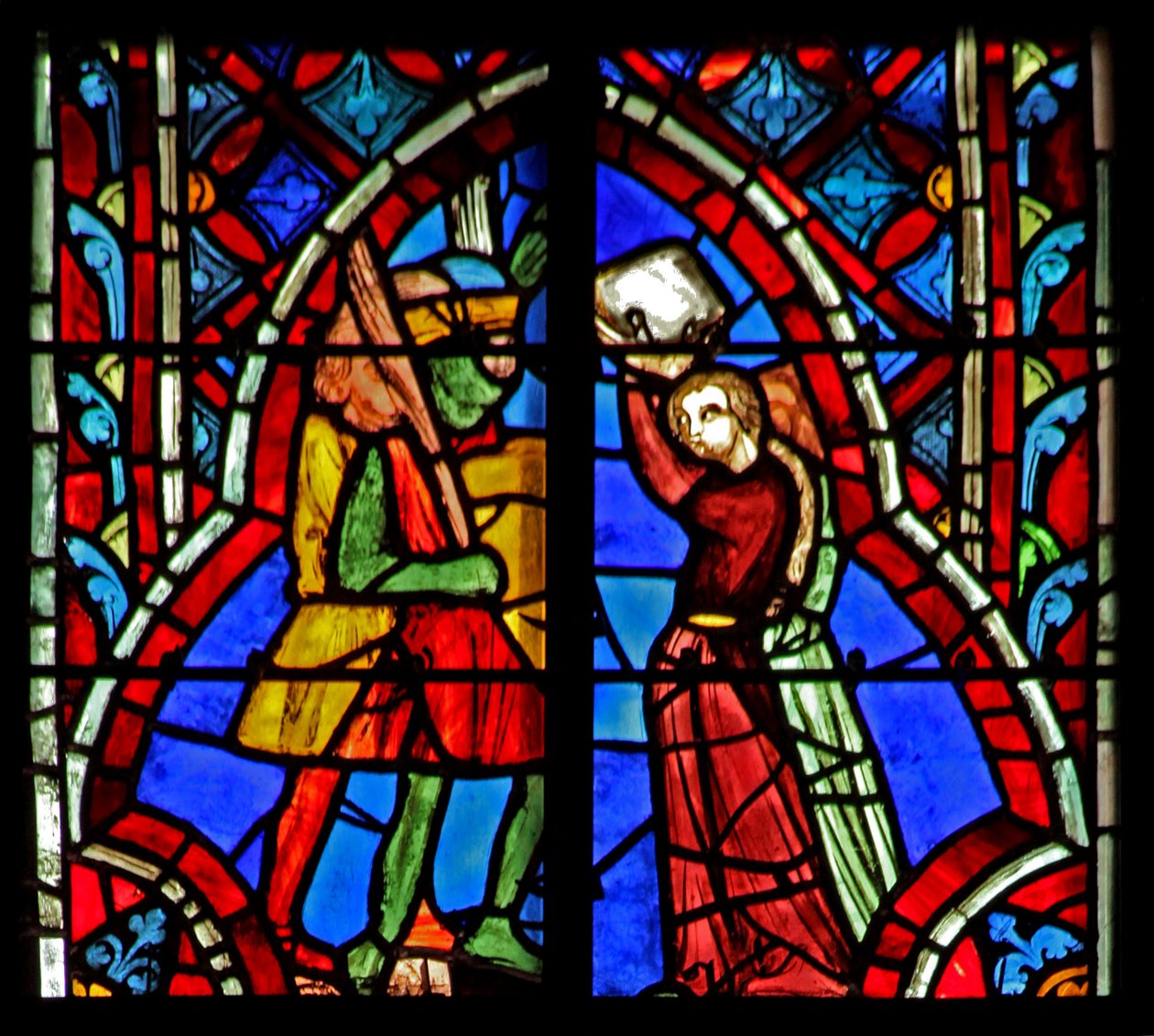 Pencere w5 Jephthah kızıyla tanışır. Hakemler XI 34-35 by French School
