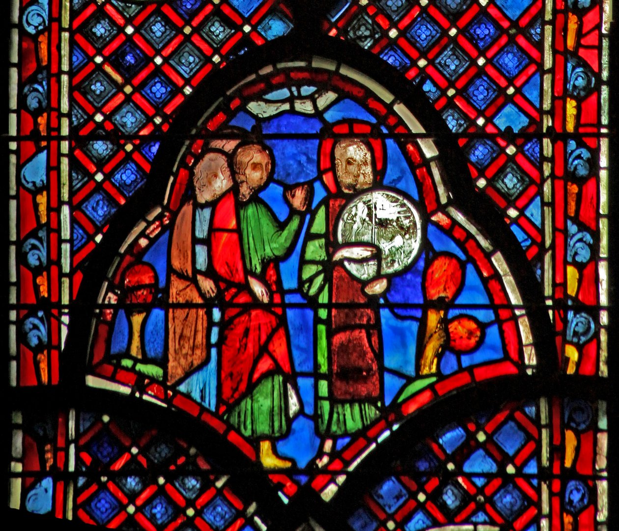 Pencere w9L Vaftizci Yahya: Ecce Agnus Dei by French School