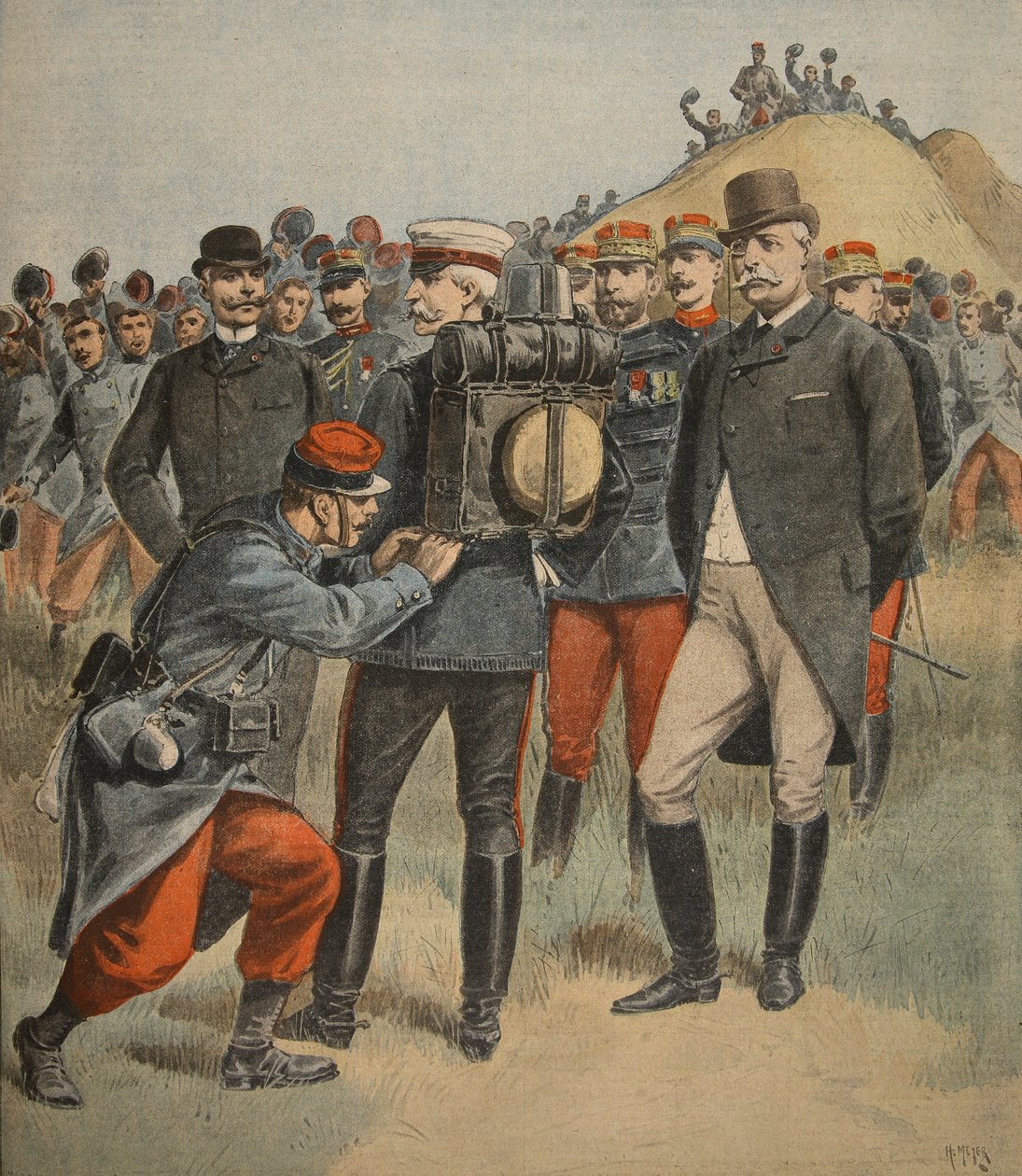 Ordu manevraları ile: Connaught Dükü bir askerin çantasını test ediyor, Le Petit Journal: Ek illustre, 2 Ekim 1898