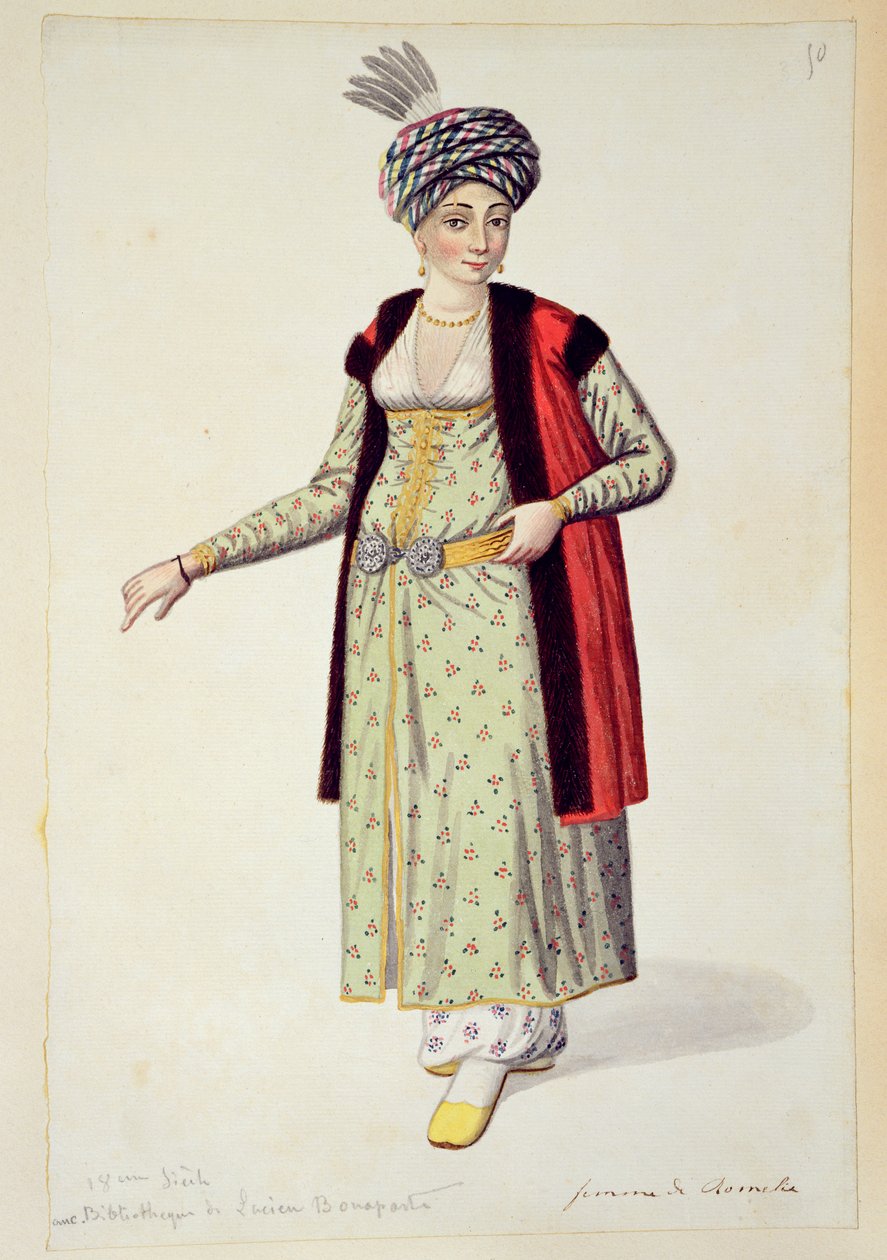 Rumelili Kadın, Osmanlı dönemi, 18. yüzyılın üçüncü çeyreği (kağıt üzerinde wc) by French School
