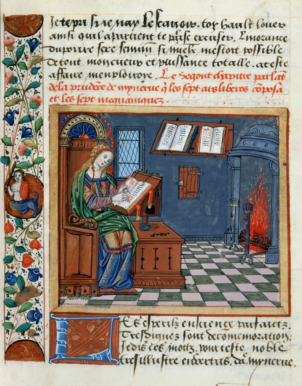 İhtiyatlı ve İhtiyatsızın Kitabını Aydınlatan Kadın, Catherine dAmboise, 1509 by French School