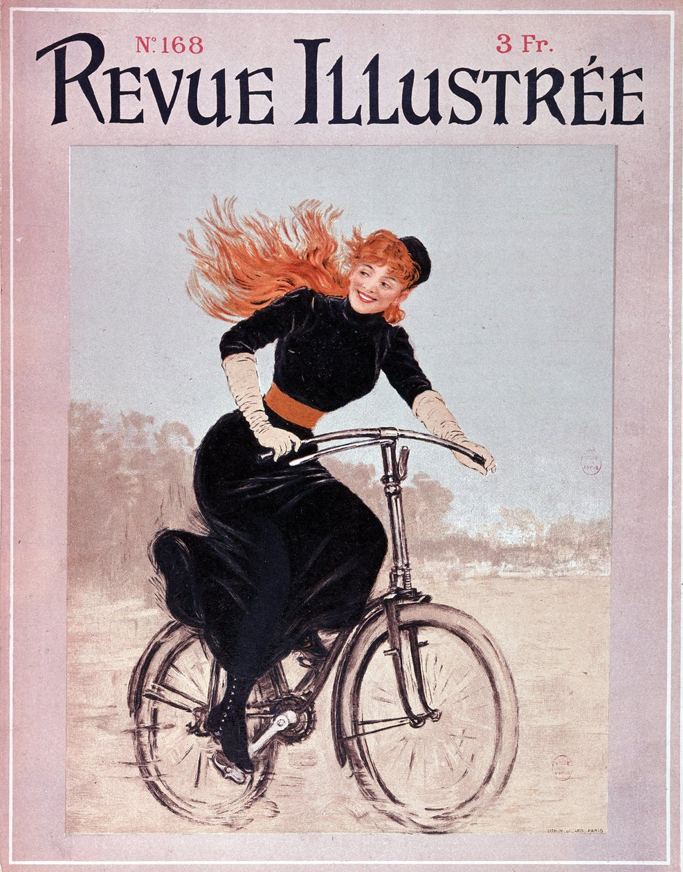 Bisikletli kadın - örtün. “” Revue illustrée””, No. 168, Art Deco. by French School