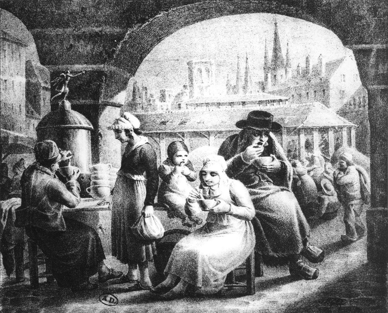 Kahve satan kadın, c. 1820 by French School