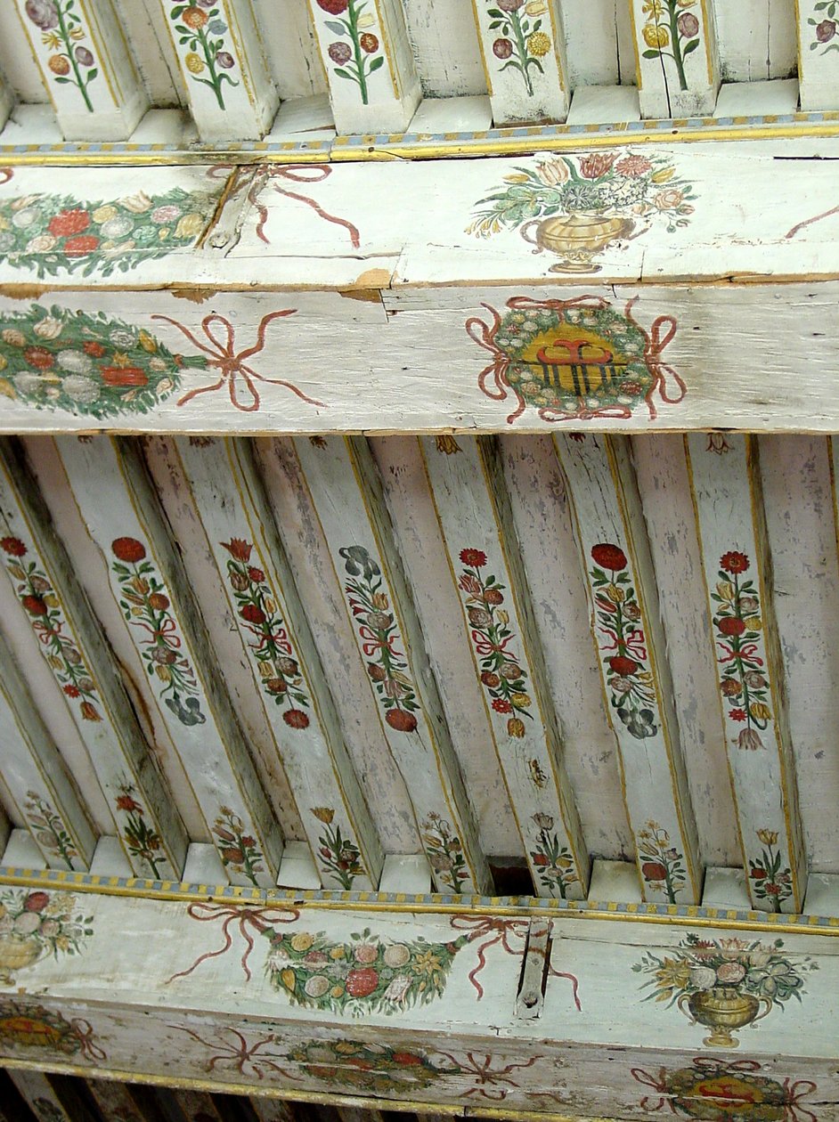 Ahşap Kirişler, Chateau dOiron, Loire Valley (boyalı ahşap) (ayrıca bkz. 265494) by French School