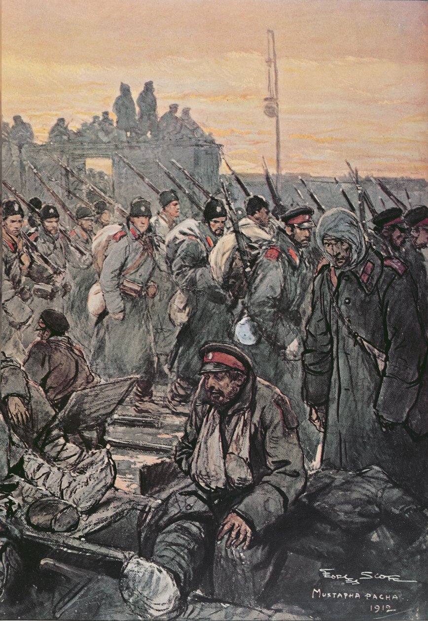 1912-13 Balkan seferleri sırasında yaralı Bulgar askerleri by French School
