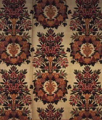 Çiçek Çelenkleri ve Defne Dalları, Atelier de Lyon, Maison Grand Freres, 1811 (işlemeli kadife) by French School