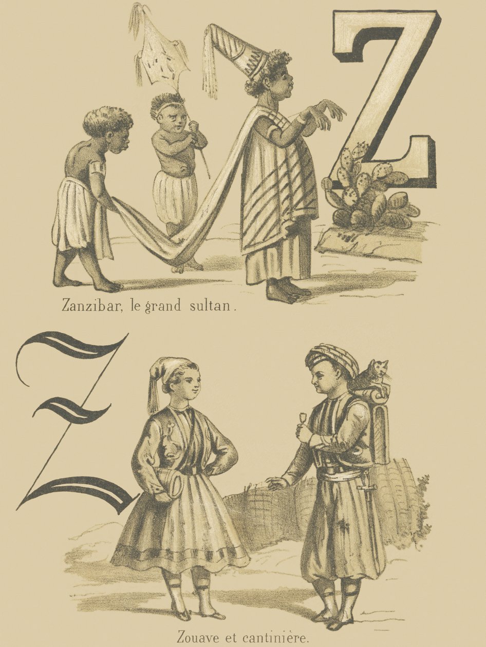 Z: Zanzibar, büyük padişah/Zuave ve cantiniere by French School