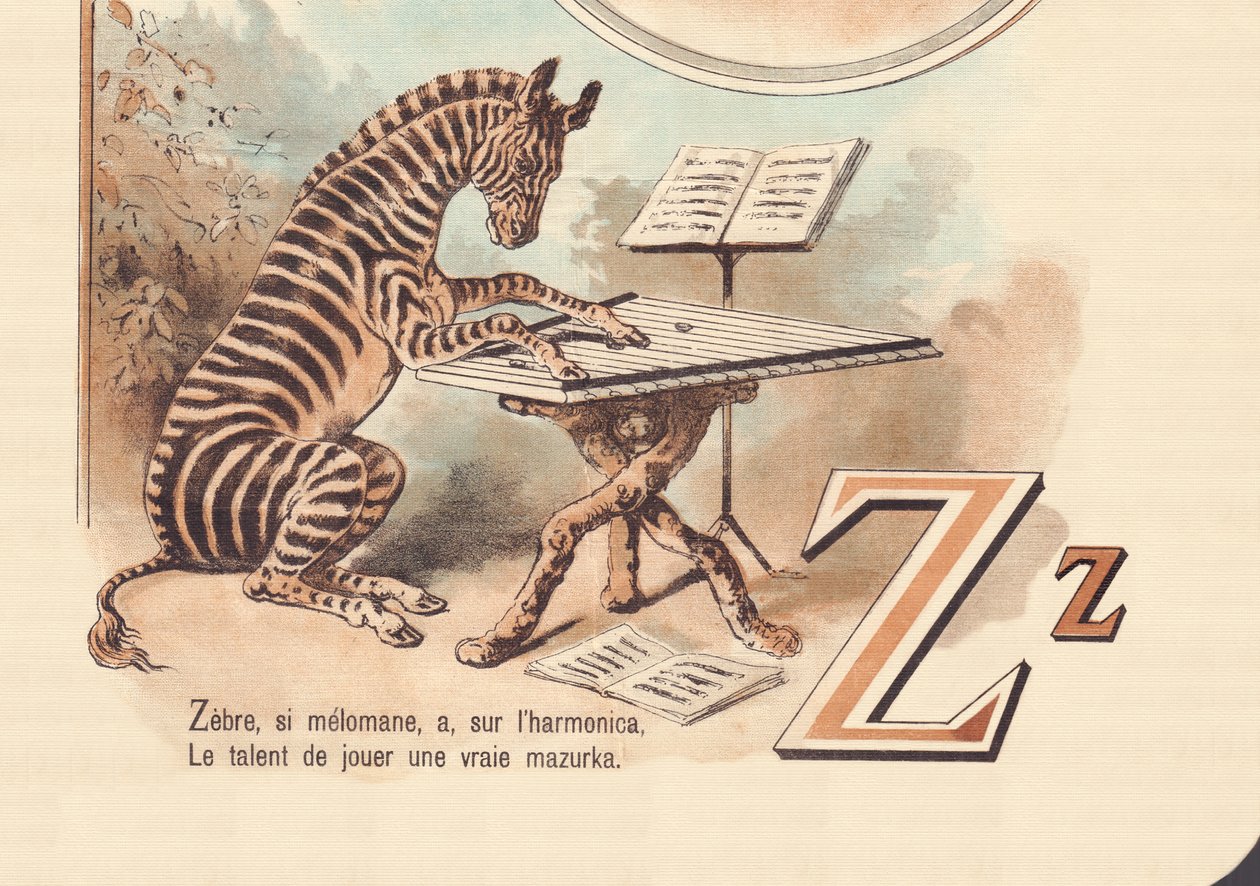 Z: Zebre, eğer melomaniacsa, armonikada, Gerçek bir mazurka çalma yeteneğine sahip by French School