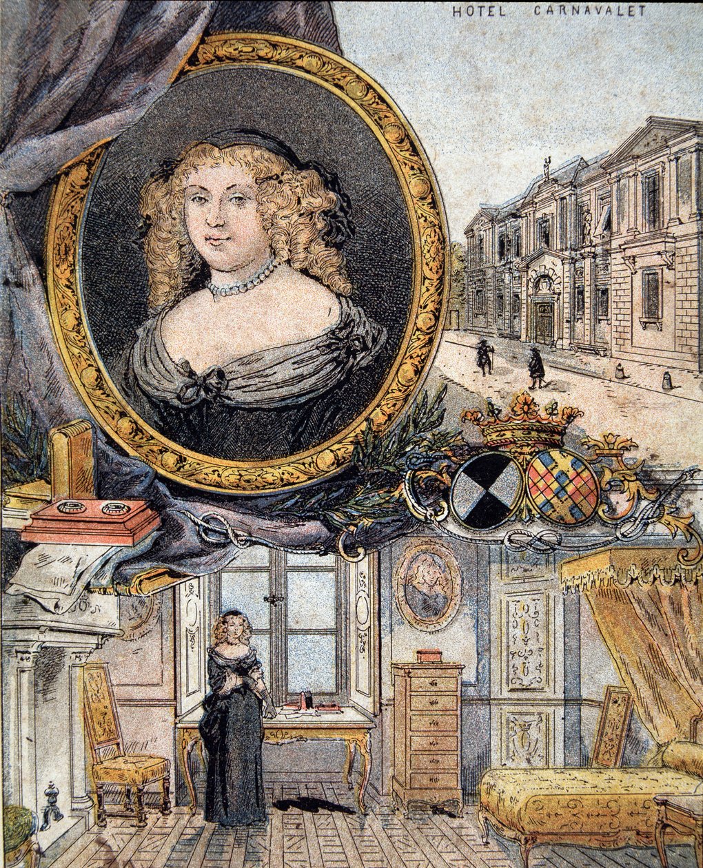 Marie de Rabutin-Chantal (Rabutin Chantal), Madame de Sevigne (1626-1696) olarak bilinen Sevigne Markizi ve ikametgahı Hotel Carnavalet