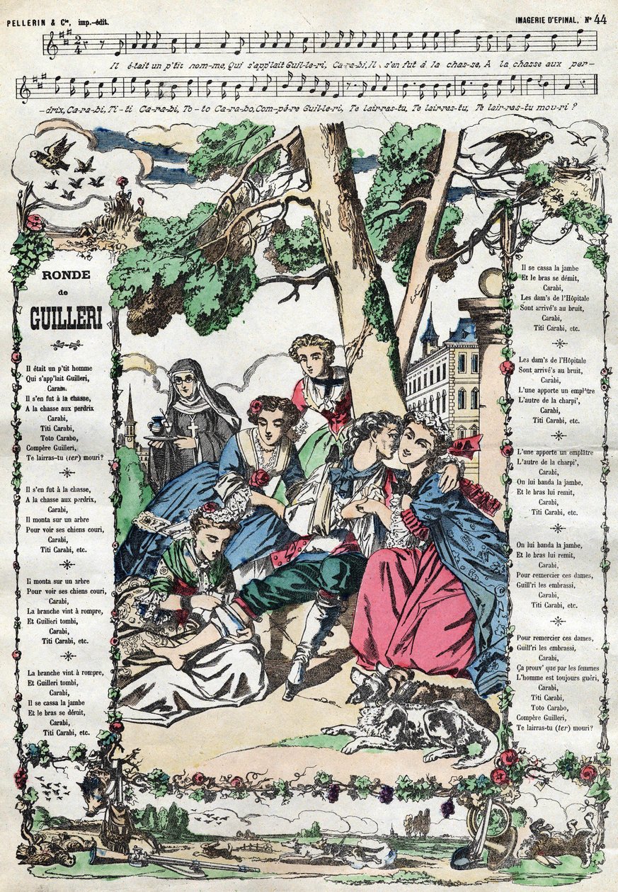 Guilleri turu. 19. yüzyılın Epinal resmi by French School