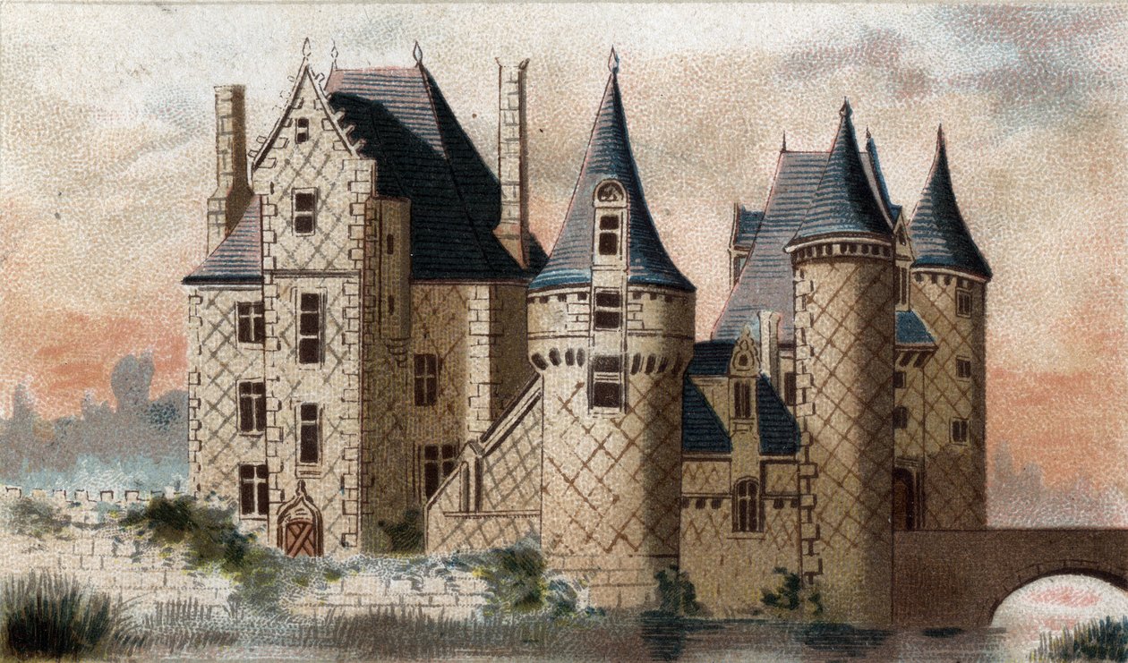 Chateau du Moulin (Loir et Cher) manzarası. by French School