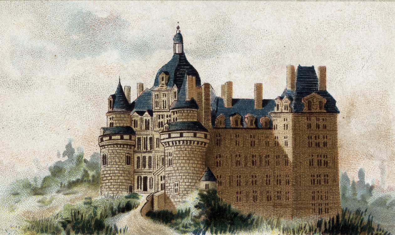 Brissac kalesinin görünümü (Maine et Loire). by French School