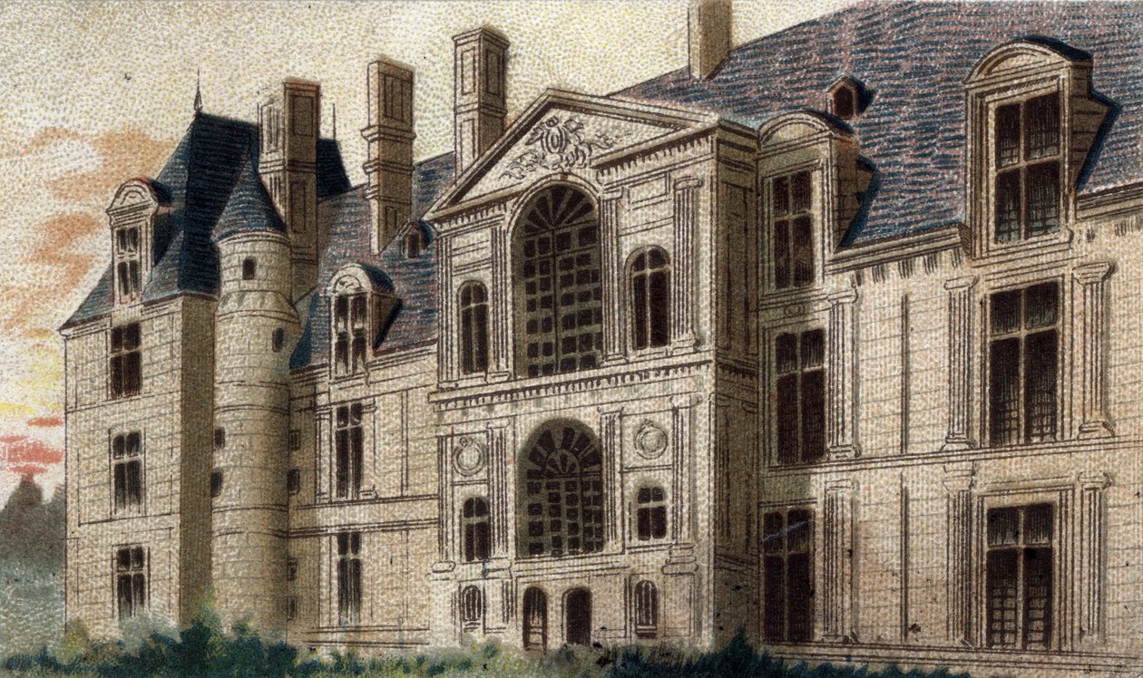 Rouen kalesinin görünümü (Seine ve Oise) by French School