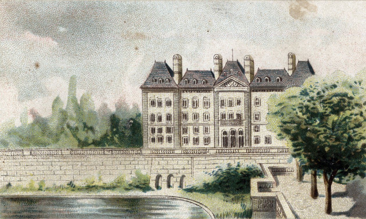 Meudon kalesinin (Seine ve Oise) görünümü. by French School