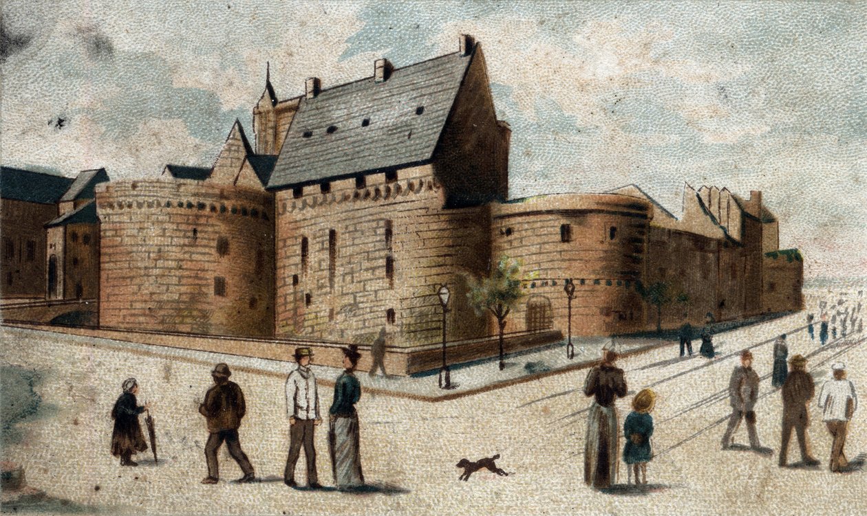 Nantes kalesinin görünümü (alt Loire). by French School