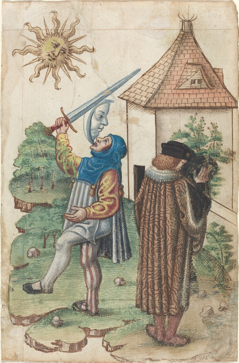 "Güneşe Karşı Konuşma" ve "Suyu Güneşe Karşı Çevirme" [fol. 39 rekto] by French early 16th Century