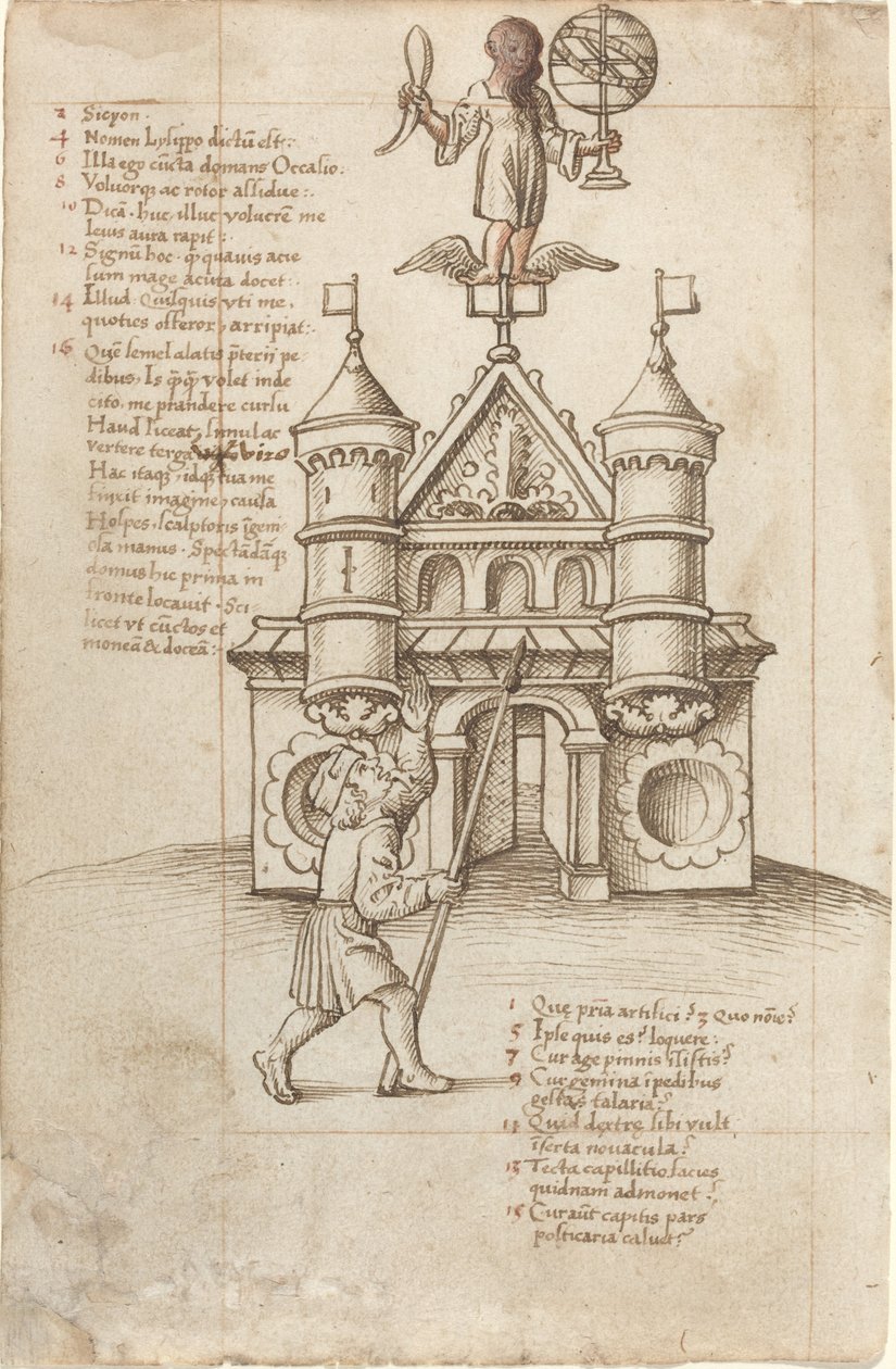 Fırsat Heykeli ve Yoldan Geçenler [fol. 8 rekto] by French early 16th Century