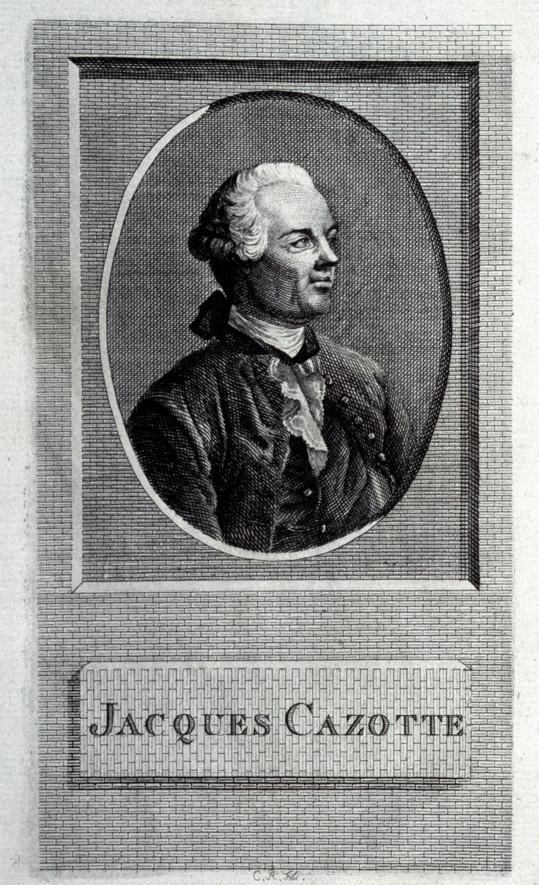 Yazarın portresi Jacques Cazotte 1720-1792, 18. yüzyıl. by French master.