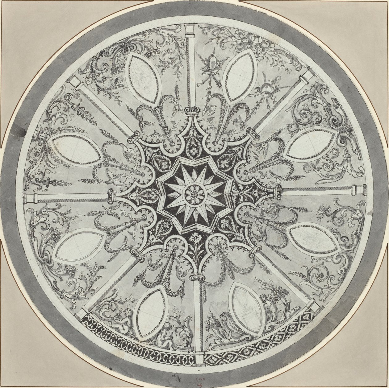 Alternatifli Kakma Yuvarlak Masa Üstü Tasarımı by French or Italian 18th Century